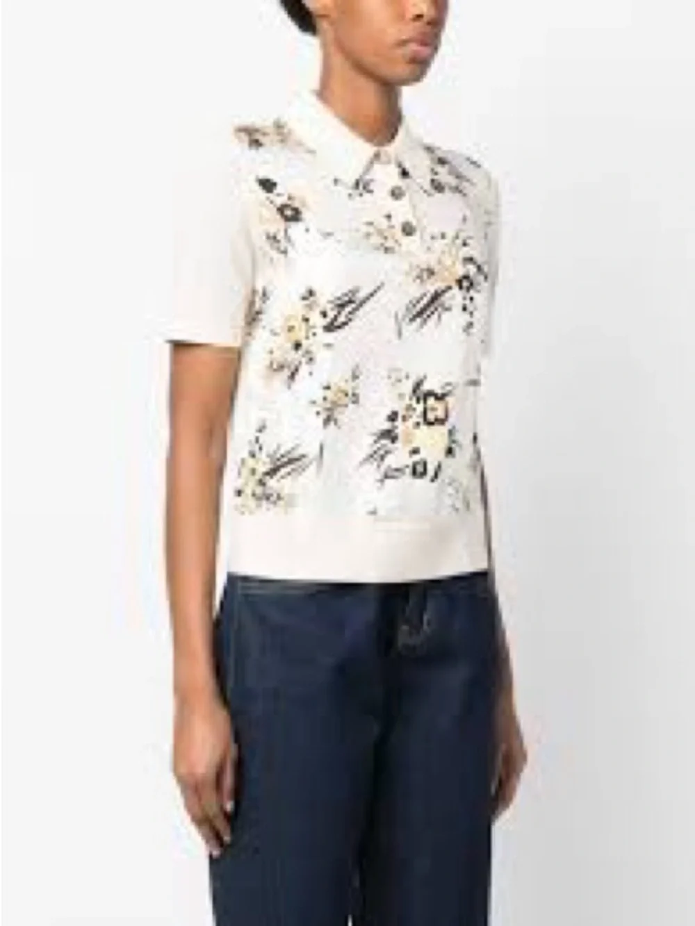 Tory Burch Silk Front Polo shirt xl